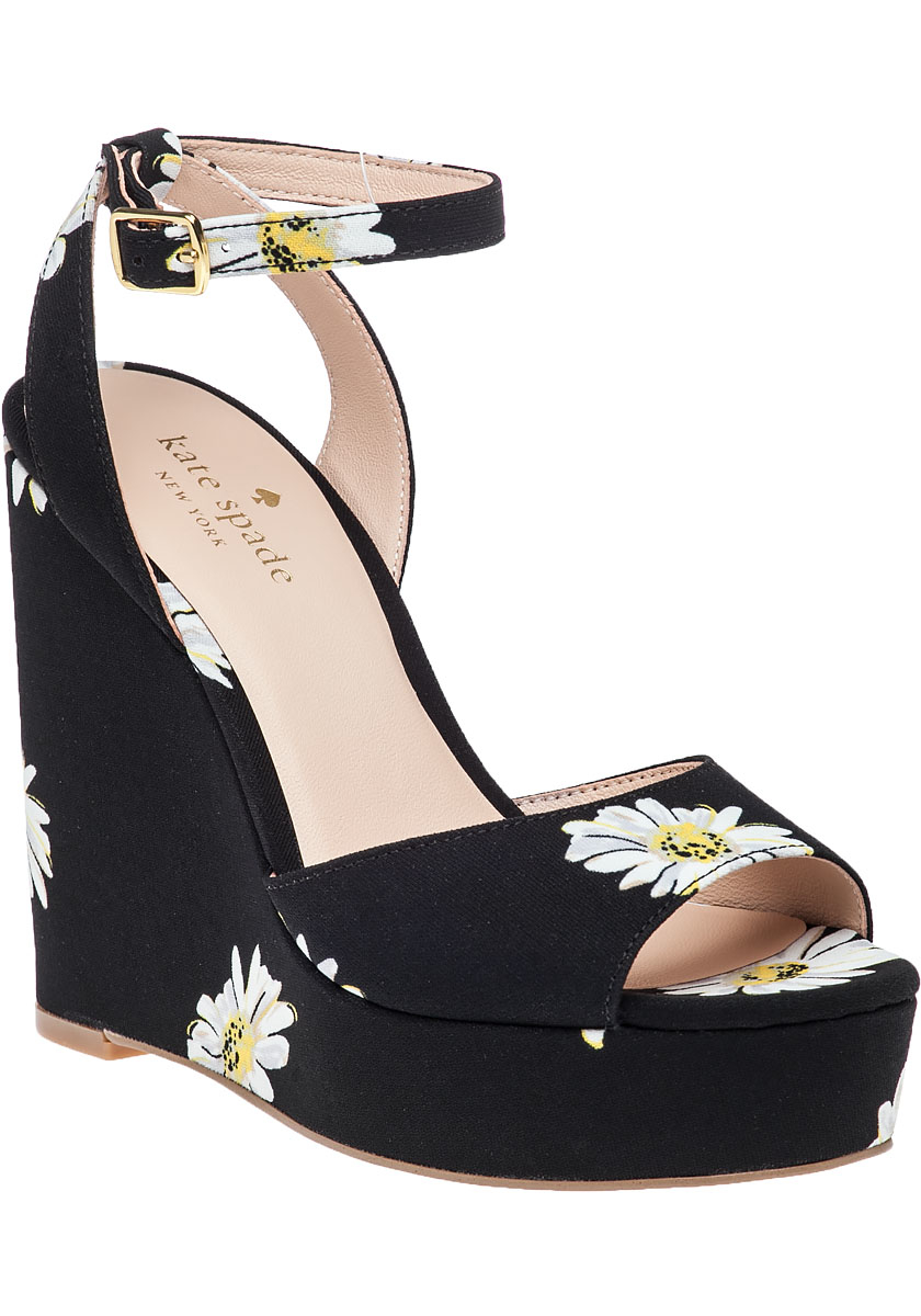 Kate spade black wedges discount